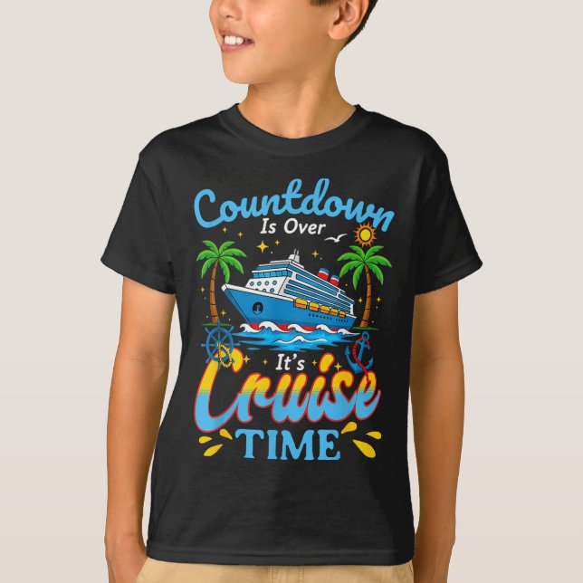 T-shirt Countdown Is Over It's Cruise Time Men Women Coupl (Devant)