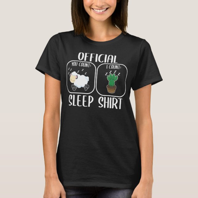 T-shirt Counting Sheep Cactus Sleepshirt (Devant)