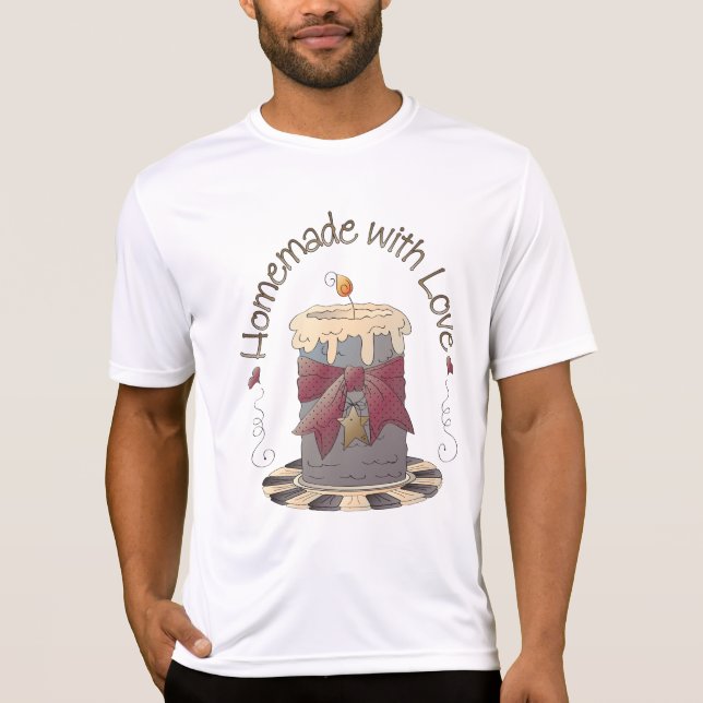 T-shirt Country Candle Rustic Homemade with Love (Devant)