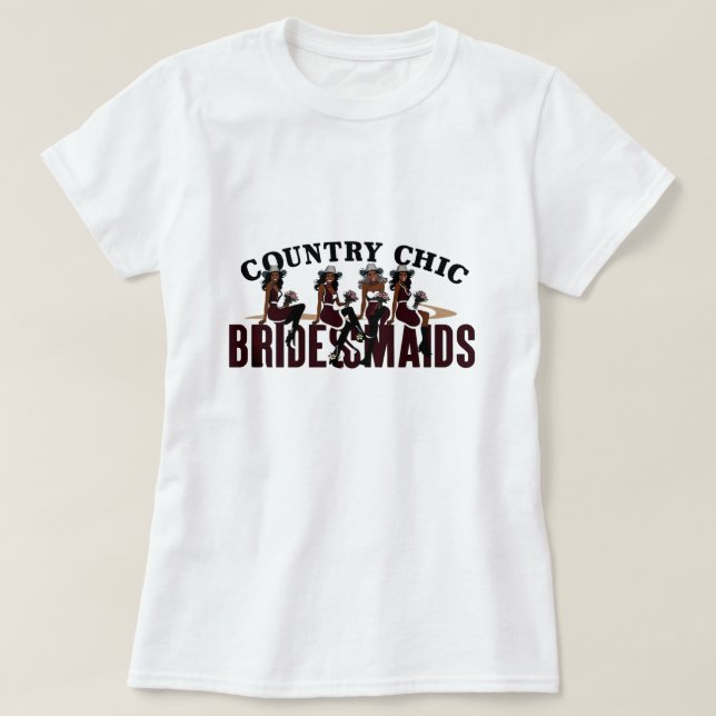 T-shirt Country Chic Bridesmaitres (Design devant)