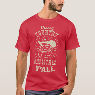 T-shirt Country Christmas Cowboy Père Noël