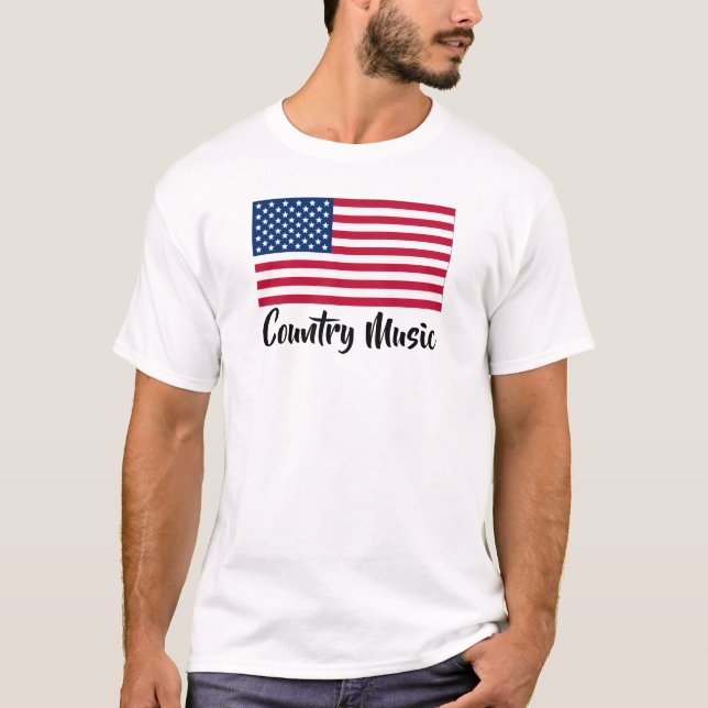 T-shirt Country Music Fan USA Drapeau Patriotique Américai (Devant)