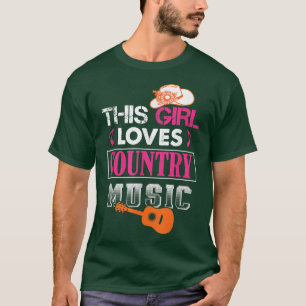 T-shirt Country Music Ladies Guitariste Band Cowgirl Line