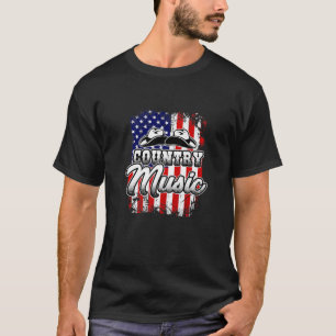 T-shirt Country Music Western Pays Casquette Distress Amer