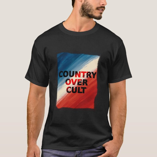 T-shirt Country Over Cult – Patriotic Paint Streaks (Devant)