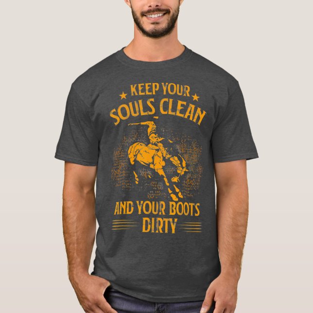T-shirt Country Saloon Western Rodeo idée cadeau Cowboy (Devant)