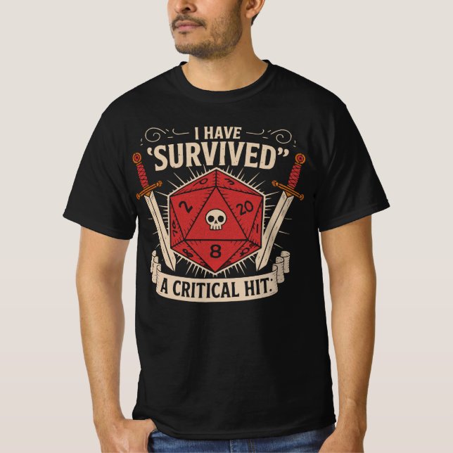 T-shirt Coup critique D20 - Donjons et dragons (Devant)