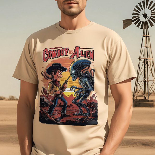 T-shirt Coup de feu à Sundown - Cowboy vs Alien (cowboy vs alien t-shirt)