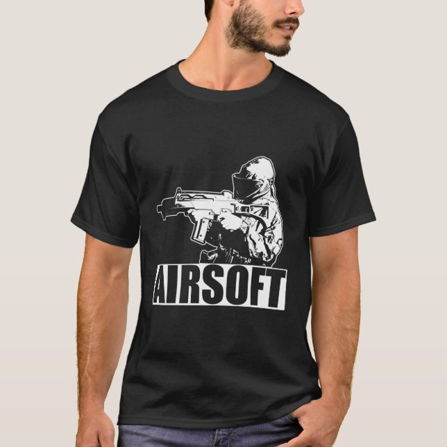 T-shirt Coup De Peinture De Combat Airsoft Pour Hommes Et  (Devant)