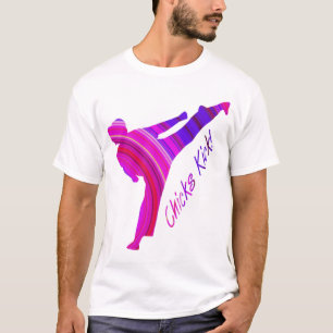 T-shirt Coup-de-pied de poussins ! rose-multi