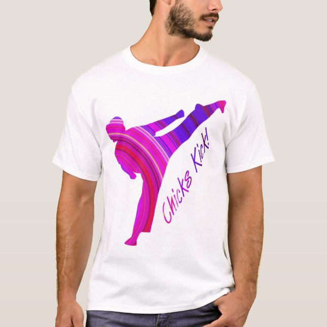 T-shirt Coup-de-pied de poussins ! rose-multi (Devant)