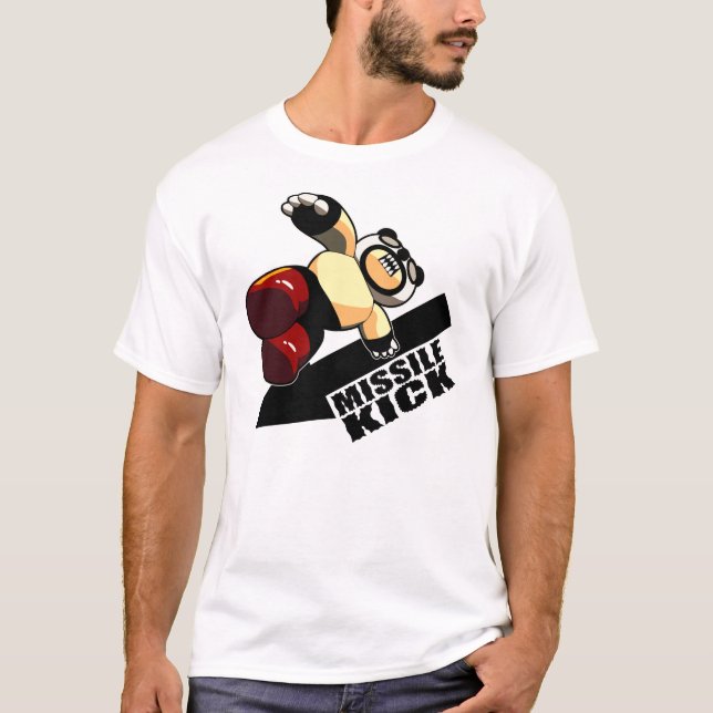 T-shirt Coup-de-pied Pandaman de missile (Devant)