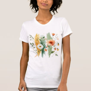 T-shirt Coup de pinceau tournesol Coup de pinceau floral