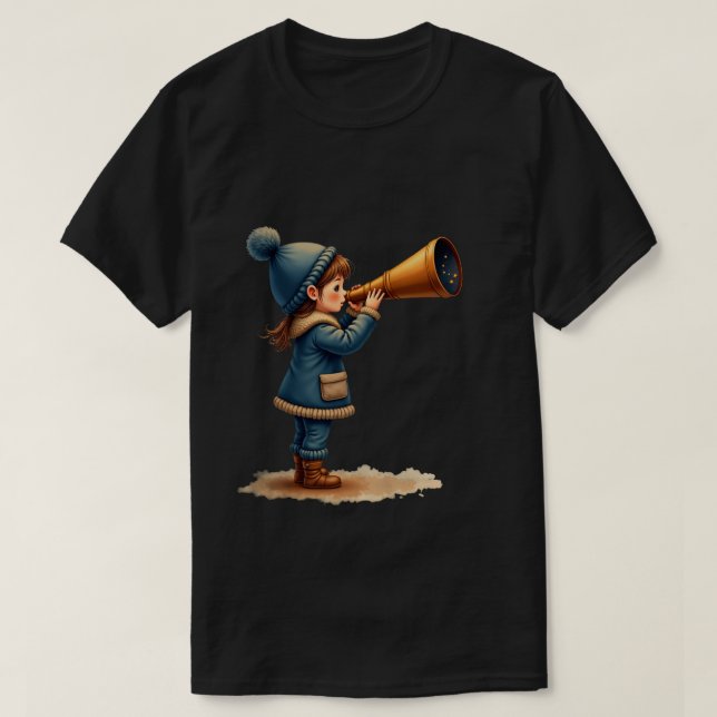 T-shirt Coup d'oeil sur les étoiles (Design devant)