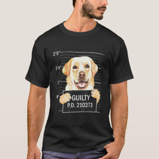 T-shirt Coupable - Mugshot Chien Labrador Retriever Noir T