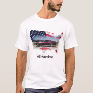 T-shirt Coupé de 68 mustangs au-dessus de carte de drapea