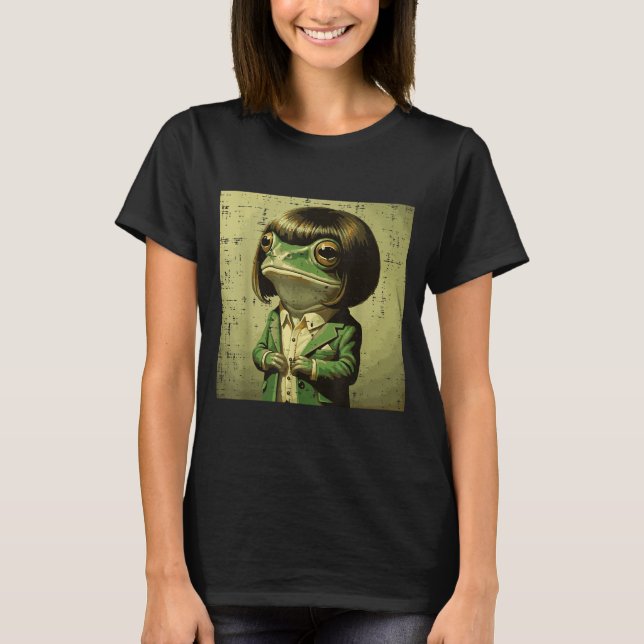 T-shirt Coupe de cheveux Bob Grenouille Bangs Perruque Drô (Devant)