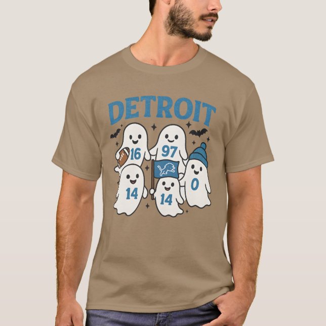T-shirt Coupe de football de Detroit Fantômes Halloween De (Devant)