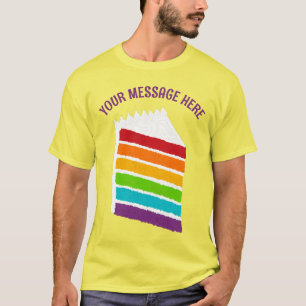 T-shirt Coupe de gâteau arc-en-ciel avec message personnal