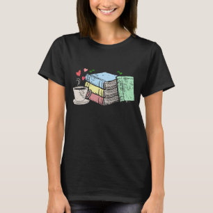 T-shirt Coupe de Thé Café et livre Lover Cadeau Cute cadea