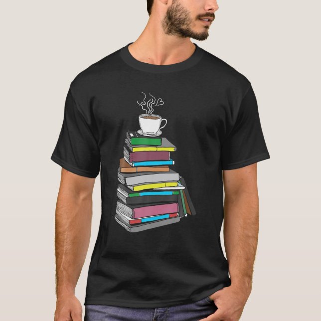 T-shirt Coupe De Thé Café Et Livre Lover Cute (Devant)