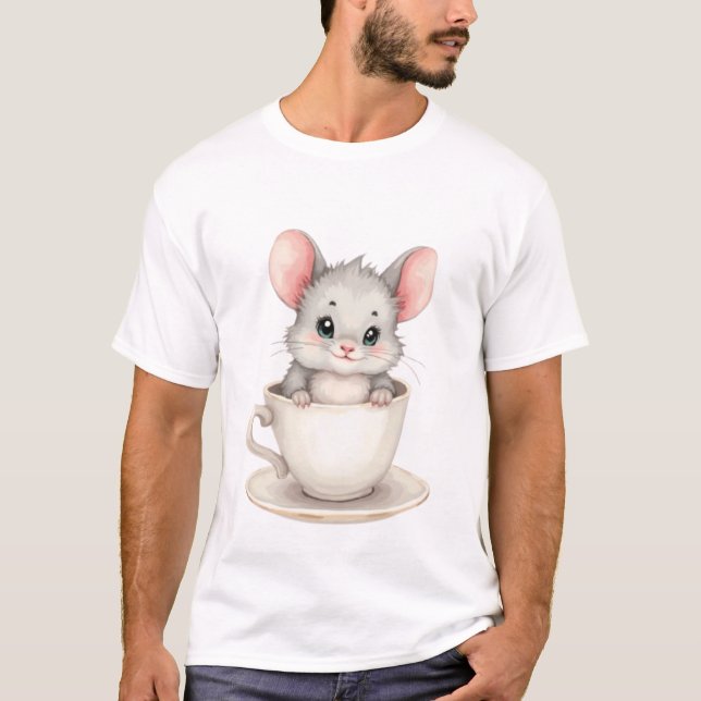 T-shirt Coupe des boudins - Chinchilla en aquarelle Teacup (Devant)