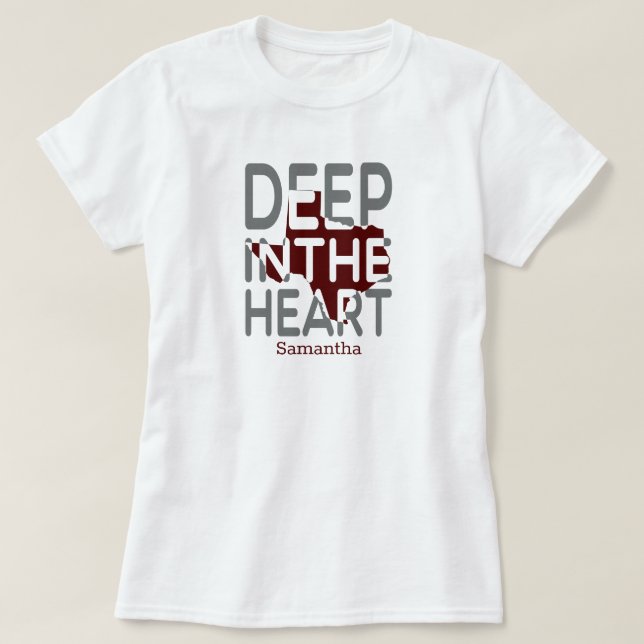 T-shirt Coupe d'état Maroon & Grey TX Profonde dans le coe (Design devant)