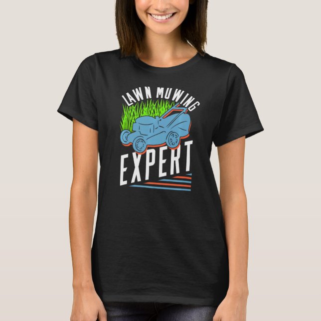 T-shirt Coupe d'herbe expert de tondeuse de pelouse (Devant)