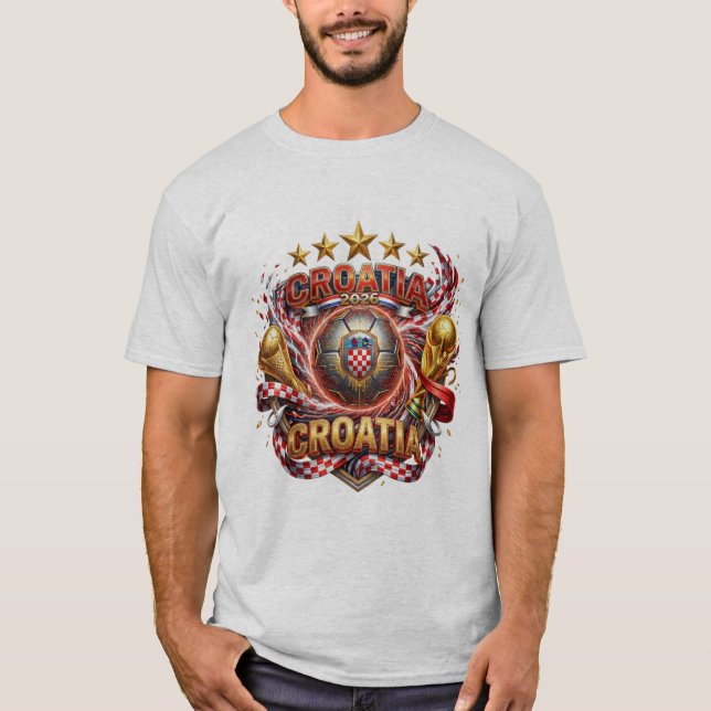 T-shirt Coupe du Monde FIFA 2026 - Croatie (Devant)