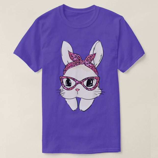 T-shirt Coupe Empreinte de léopard Face Bunny Mignonne Lun (Design devant)
