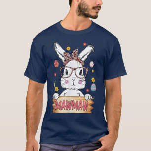 T-shirt Coupe Empreinte de léopard Visage Bunny Mawmaw Maw