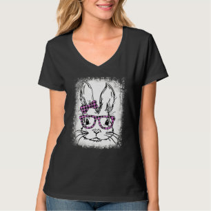 T-shirt Coupe Empreinte de léopard Visage Bunny Pâques Fem