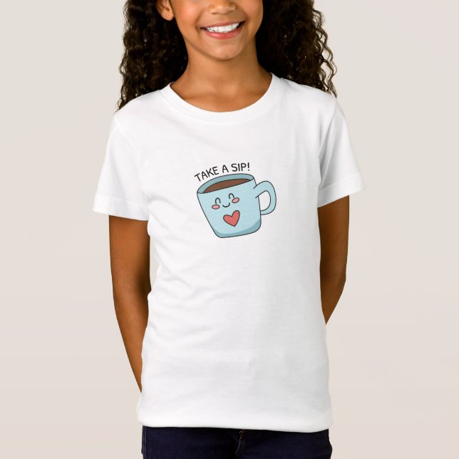 T-Shirt Coupe mignonne dessin d'amour (Devant)