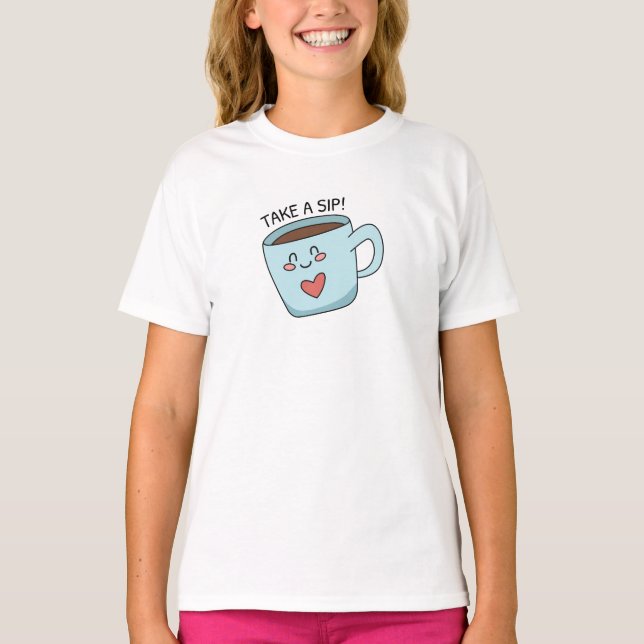 T-shirt Coupe mignonne dessin d'amour (Devant)