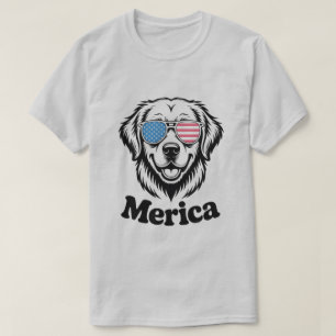 T-shirt "Coupe patriotique à Shades - 4 juillet Dog Pride