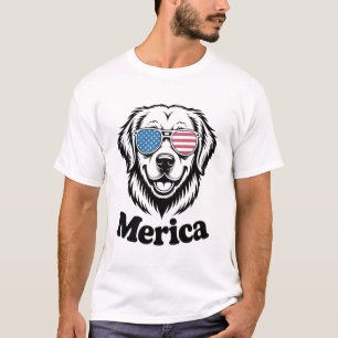 T-shirt "Coupe patriotique à Shades - 4 juillet Dog Pride
