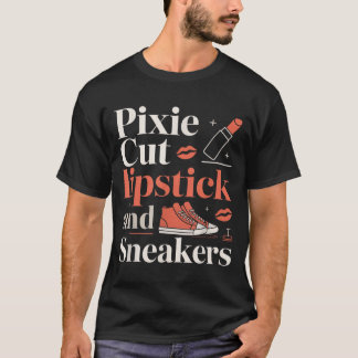 T-shirt Coupe pixie rouge à lèvres et baskets style de che
