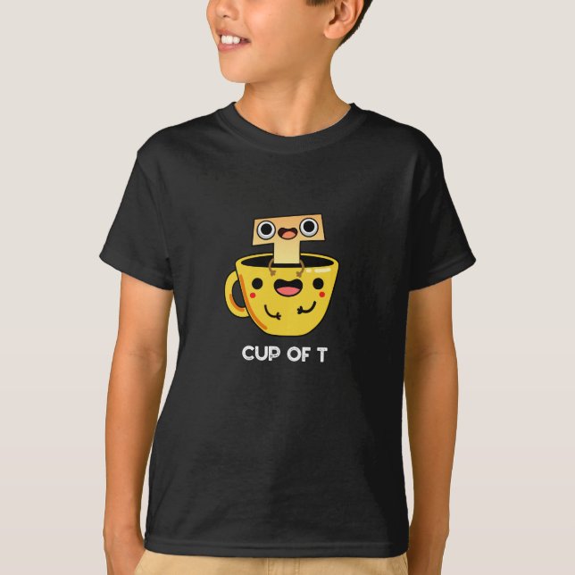 T-shirt Coupe T Funny Alphabet Tea Pun Dark BG (Devant)