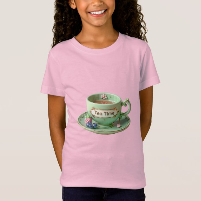 T-Shirt Coupe verte, framboise et bleuet (Devant)