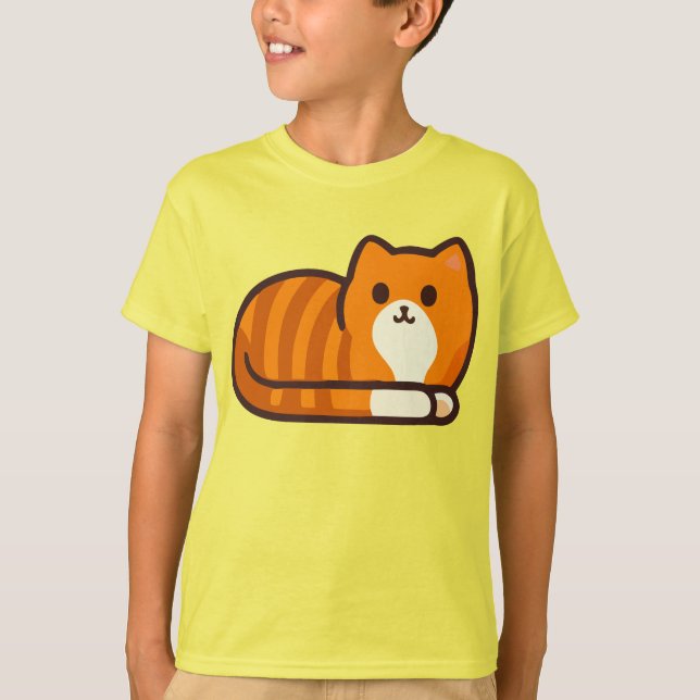 T-shirt Couper le chat orange (Devant)