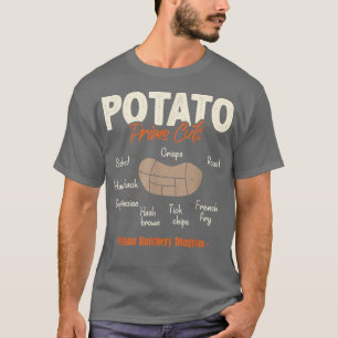 T-shirt Coupes de pommes de terre amusant Vegan Boucher