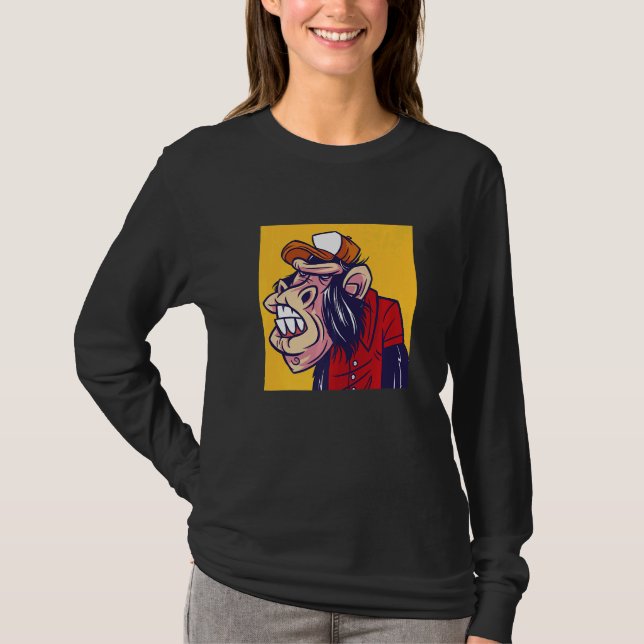 T-shirt Coupes de singes Grimasse Cool singes (Devant)