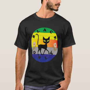 T-shirt Coupez Chat Noir Uniquement avec des Fleurs que Vo