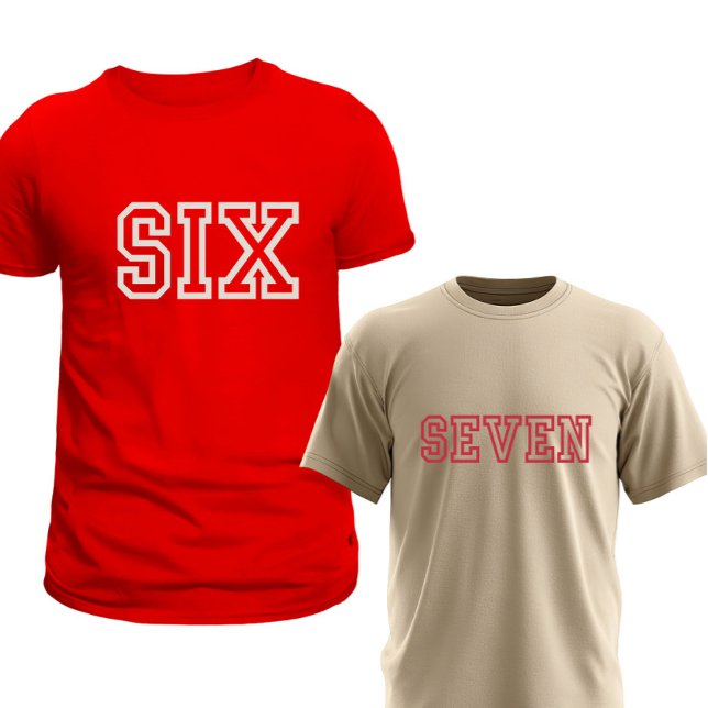 T-Shirt Couple à Imprimer Six et Sept de la Même P (Créateur téléchargé)
