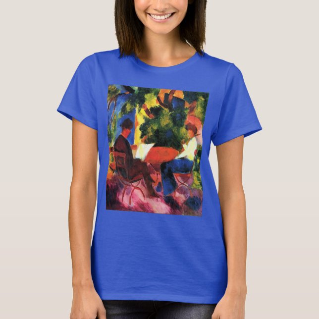 T-shirt Couple à la table du jardin par August Macke (Devant)