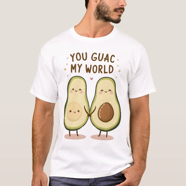 T-shirt Couple Avocado mignon (Devant)