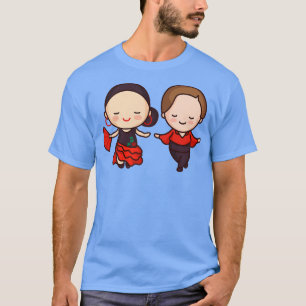 T-shirt Couple Caractères Danseuse Flamenco Cute