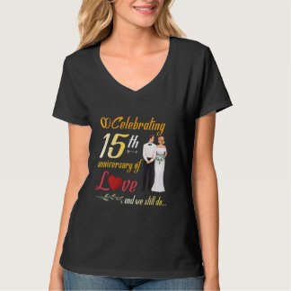 T-shirt Couple Célébrant Le 15E Anniversaire De L'Amour Et