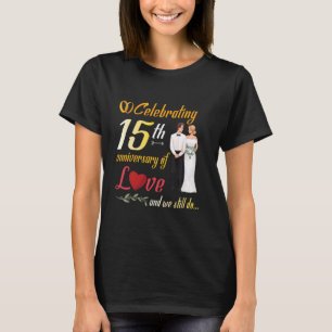 T-shirt Couple Célébrant Le 15E Anniversaire De L'Amour Et