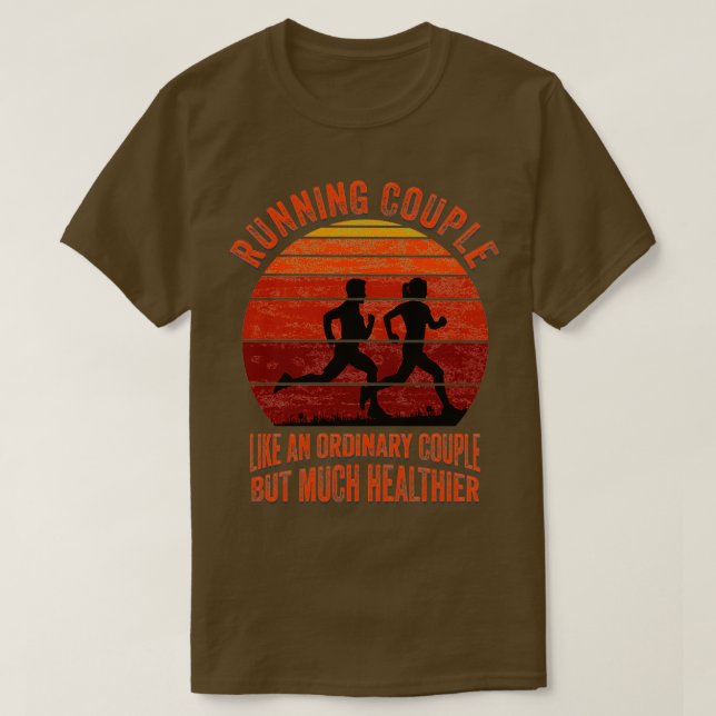 T-shirt Couple couple Hus et femme Sunset Mate Thé de Jogg (Design devant)
